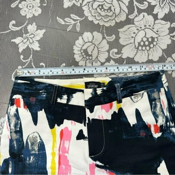 Kate Spade Saturday Watercolor Straight Leg Ankle Trousers Sz 00 - Picture 7 of 13